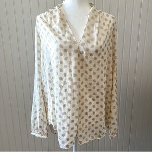 Michael Kors Floating Gold Foil Paisley Blouse